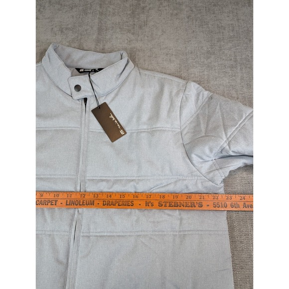 NWT Travis Mathew Jacket Mens L Heather Sleet Interlude Puffer Zip Pockets Golf - Picture 4 of 7
